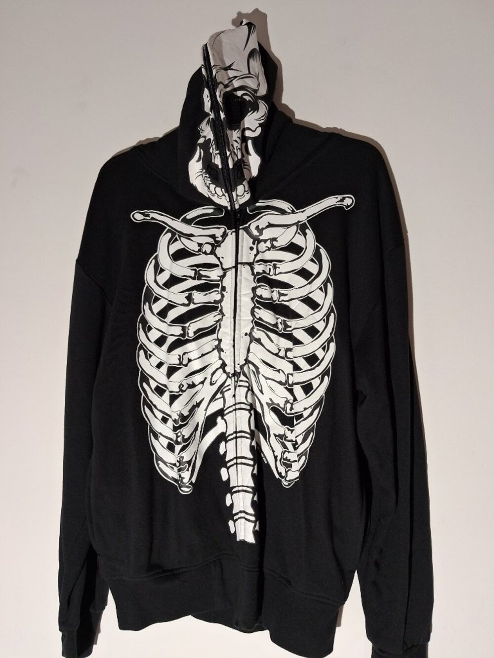 JSD Skeleton Full Zip Mask Hoodie & Pants Set Adult M Halloween Costume Graphic
